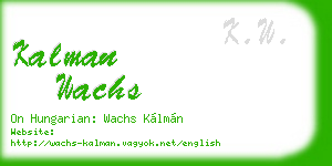 kalman wachs business card